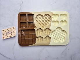 Molde silicona waffles y tableta corazon y estrella